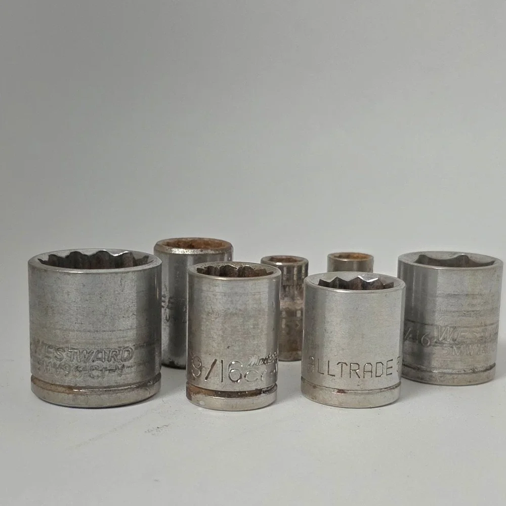 Used Various Shallow Sockets Assorted Sizes *See Pics For‎ List #988